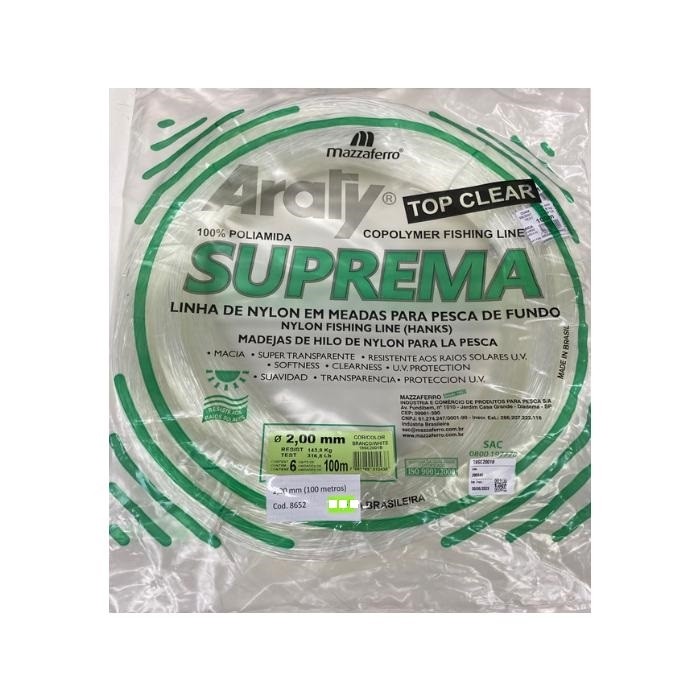 Maripesca | Linha Araty Suprema - Nylon Branca - 100m - Meadas